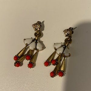J. Crew White and Coral Earrings